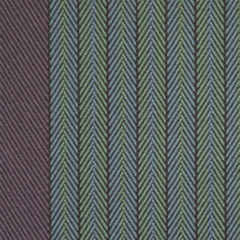 Striped herringbone flatweave runner in green and blue 
