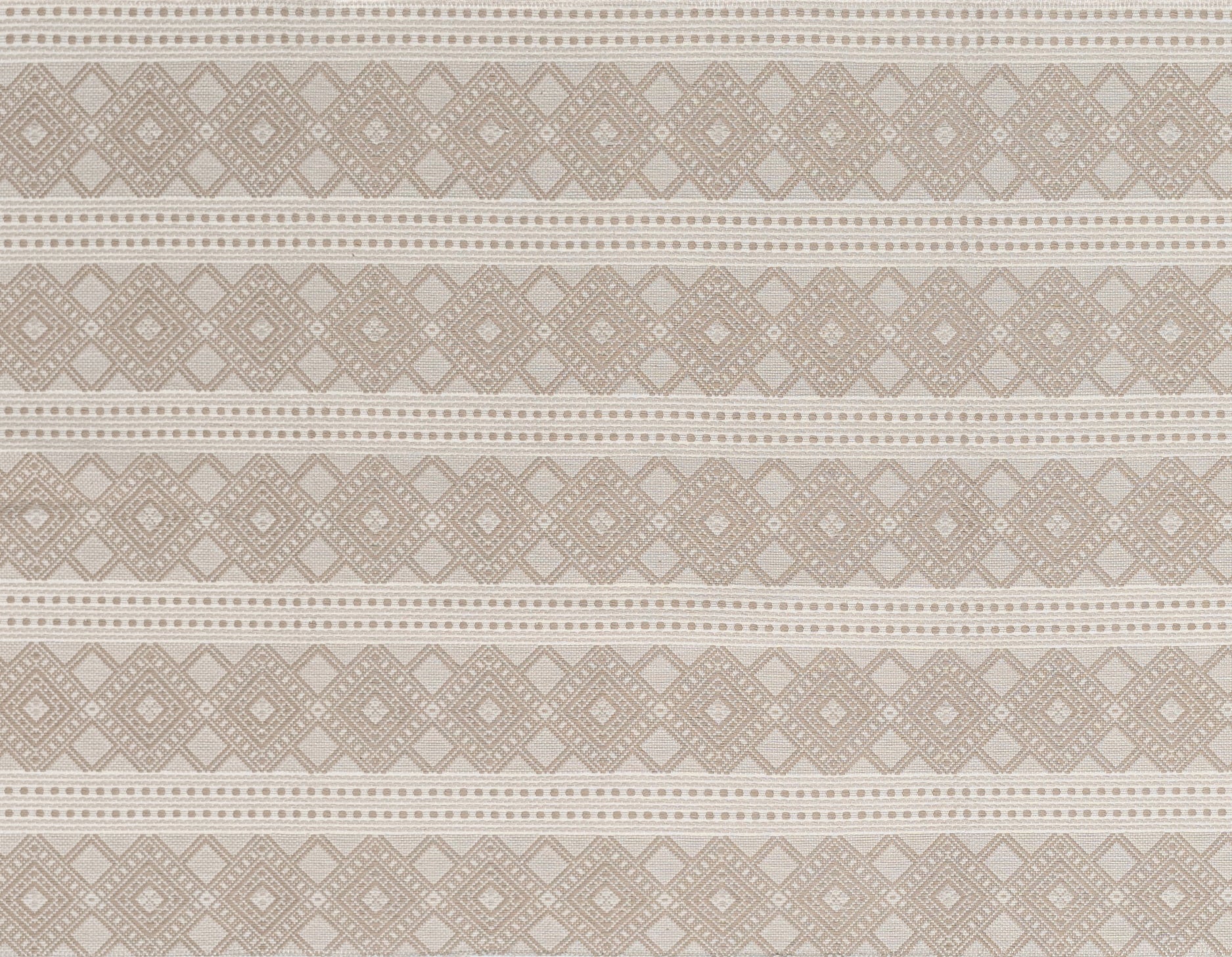 Patterned fabric with beige geometric design