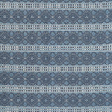 Patterned fabric with blue and white geometric design