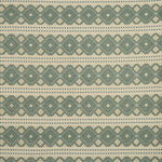 Patterned fabric with green and beige geometric design