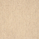 Broadloom carpet with a subtle herringbone pattern int tan and ivory