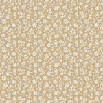 White floral pattern on a beige background. 
