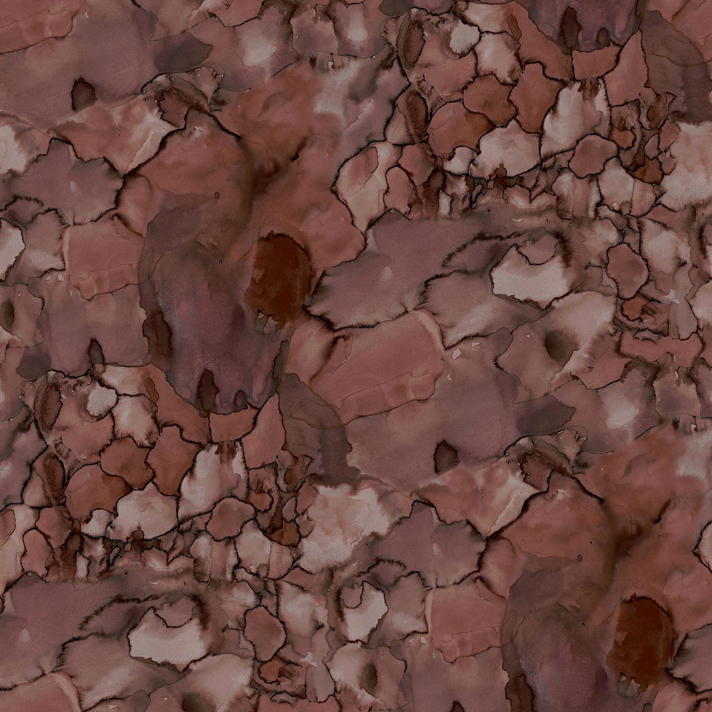 Detail of wallpaper in a watercolor textural print in shades of red, gray and black.