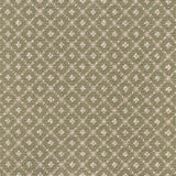 Broadloom carpet with dotted lattice in cream on a sage green field. 
