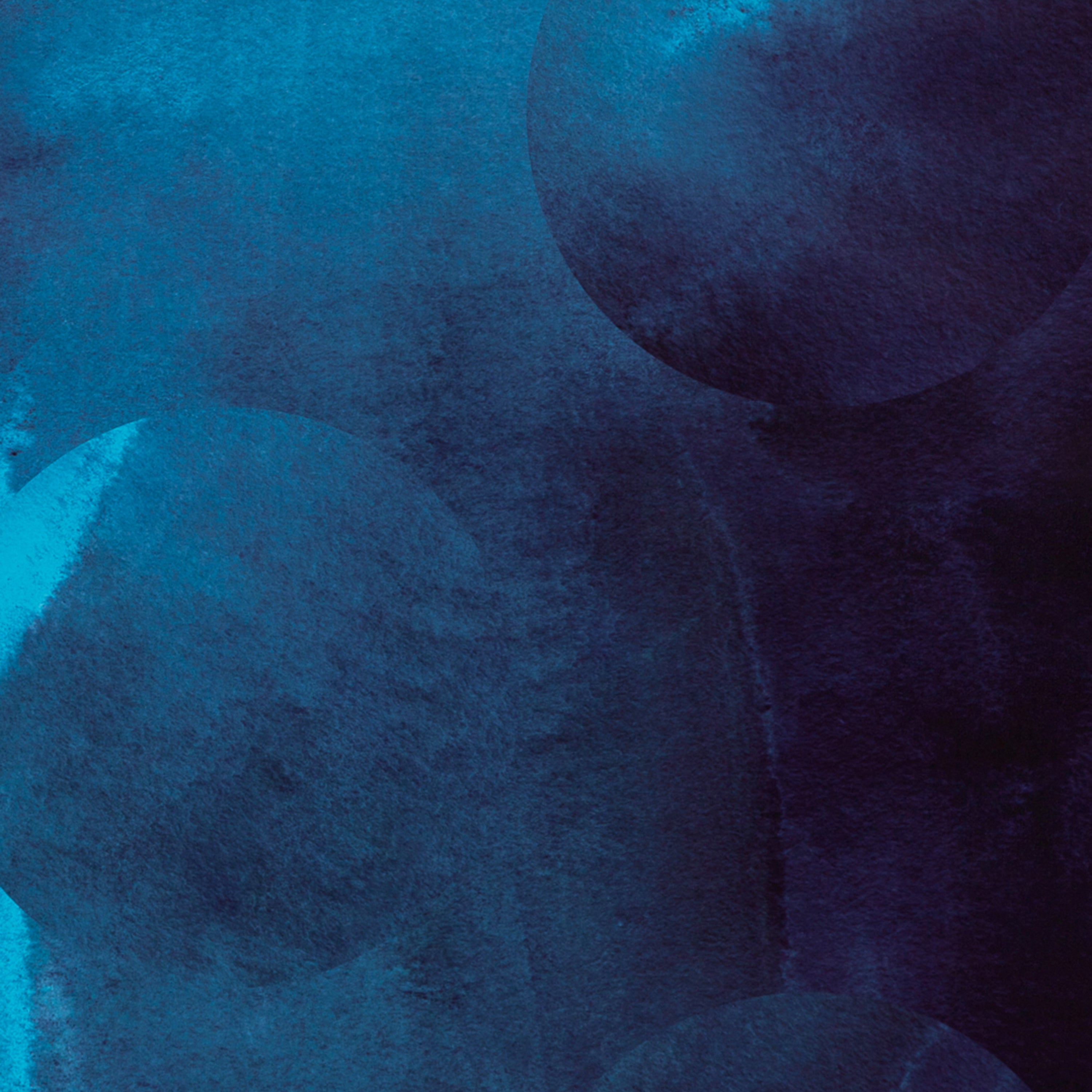 Detail of wallpaper in an abstract curvilinear pattern in mottled blue, navy and black.