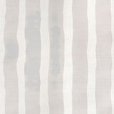 Grasscloth Wallpaper close up with bold watercolor stripes in greige and white. 