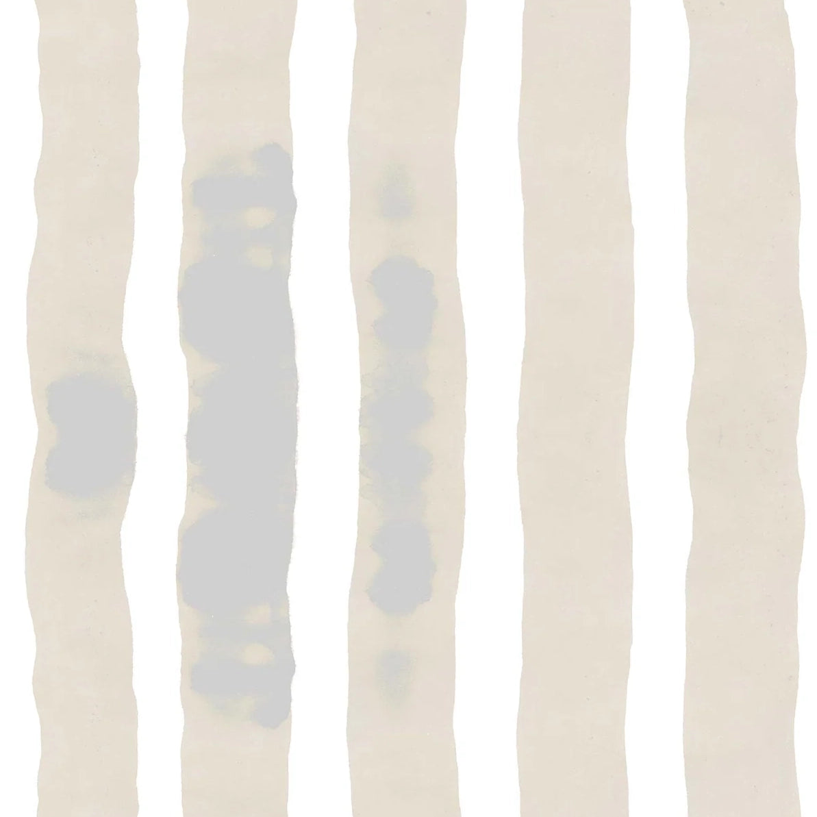 Wallpaper close up with bold watercolor stripes in beige and white. 