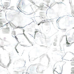 Detail of wallpaper in a watercolor painterly print in shades of gray, purple and cream.