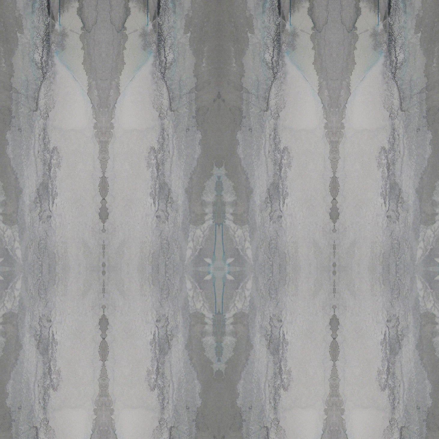 Detail of wallpaper in a watercolor textural print in shades of gray.