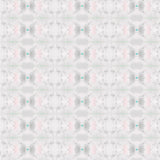 Wallpaper detail in a repeating ink blot print in shades of gray with turquoise and pink accents.