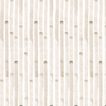 Detail of wallpaper in a painterly stripe print in tan on a white field.