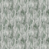 Wallpaper detail in a layered squiggle watercolor pattern in shades of muted teal. 
