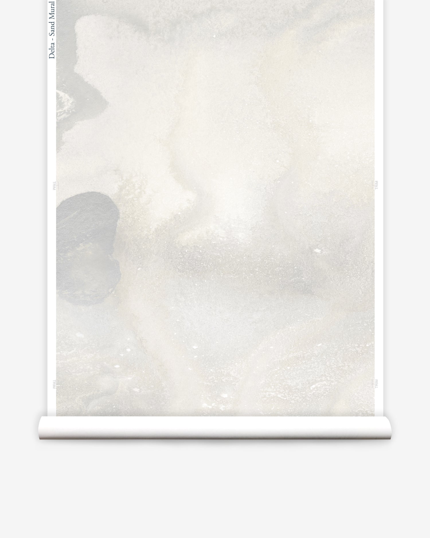 Mural wallpaper roll in an abstract textural watercolor design in in warm beige.