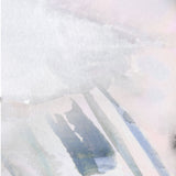 Wallpaper detail in an ombré watercolor print in shades of pink, gray and purple on a cream field.