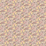 Wallpaper detail in an undulating abstract watercolor motif in pink, purple, tan and charcoal. 