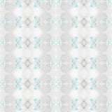 Detail of wallpaper in a striped ink blot print in shades of gray and turquoise on a cream field.