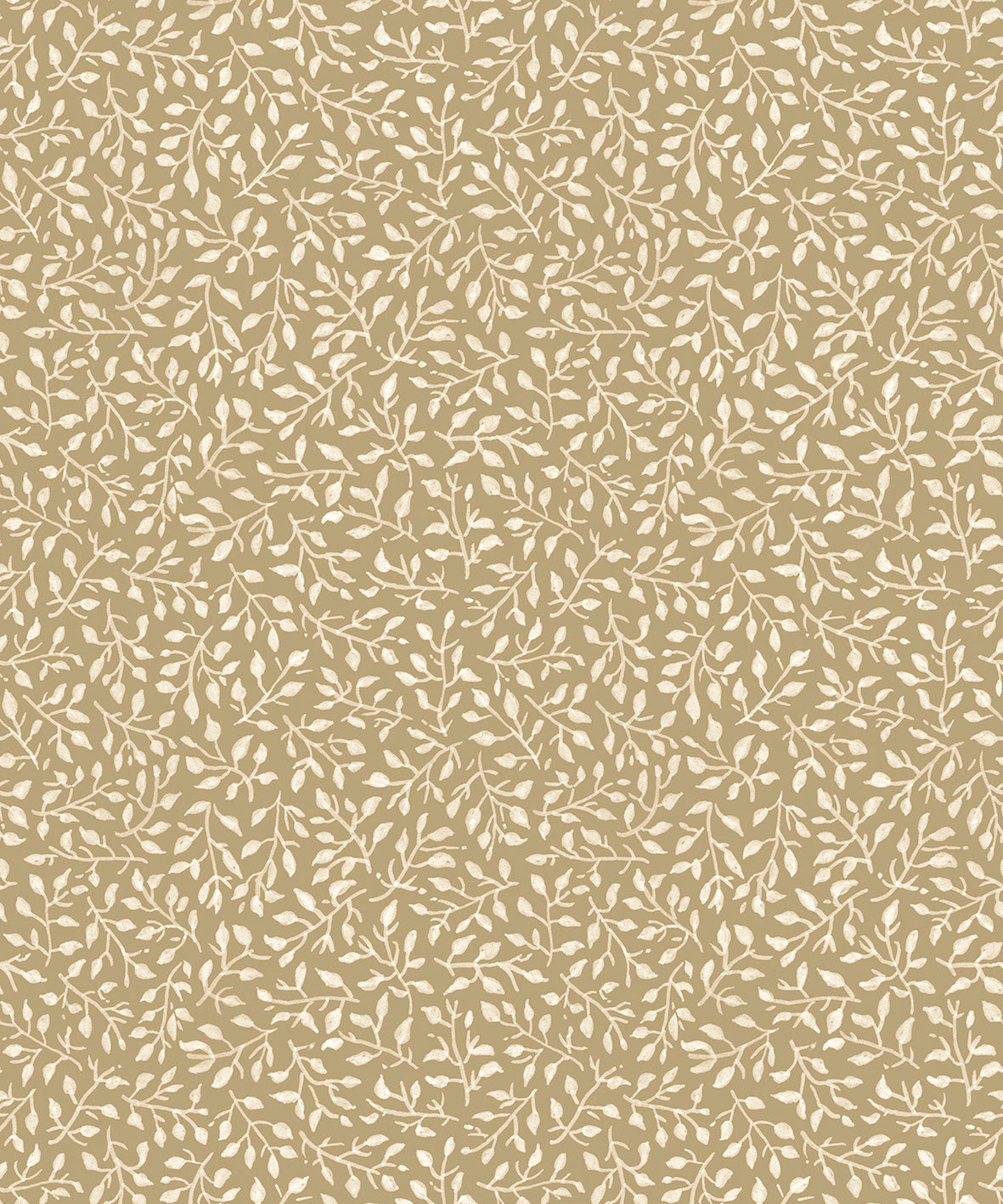 Small leaf design in white on a warm tan background