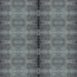 Detail of wallpaper in a repeating ink blot print in shades of gray.