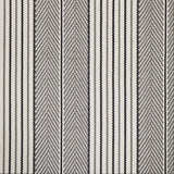 Broadloom carpet swatch in a herringbone striped pattern in a light grey black design