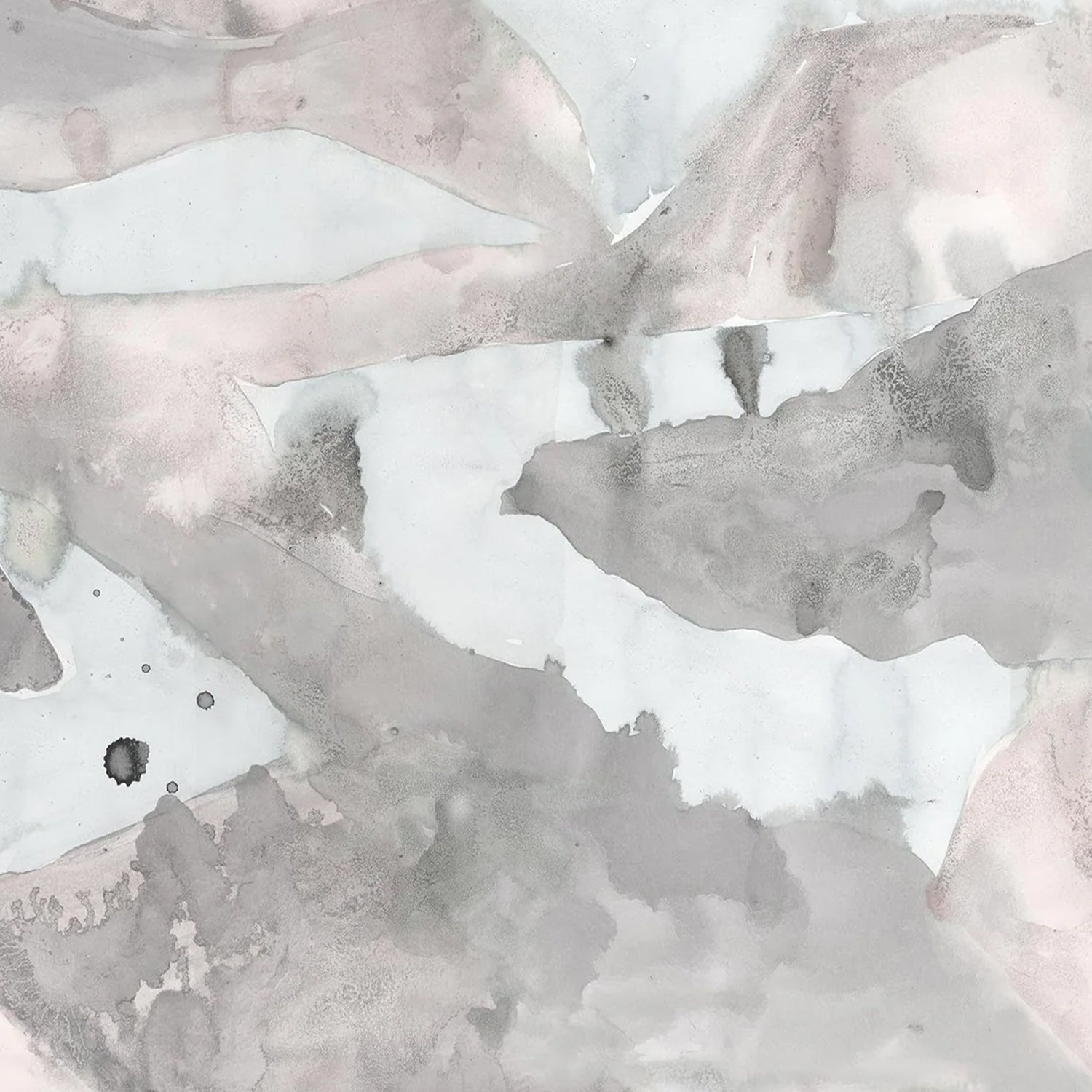 Wallpaper with abstract watercolor design in shades of grey. 