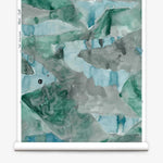 Roll of wallpaper with abstract watercolor design in shades of teal