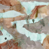 Wallpaper with abstract watercolor design in brown and aqua blue
