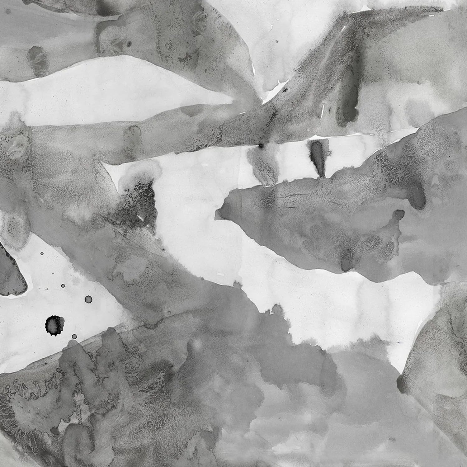 Wallpaper with abstract watercolor design in shades of grey
