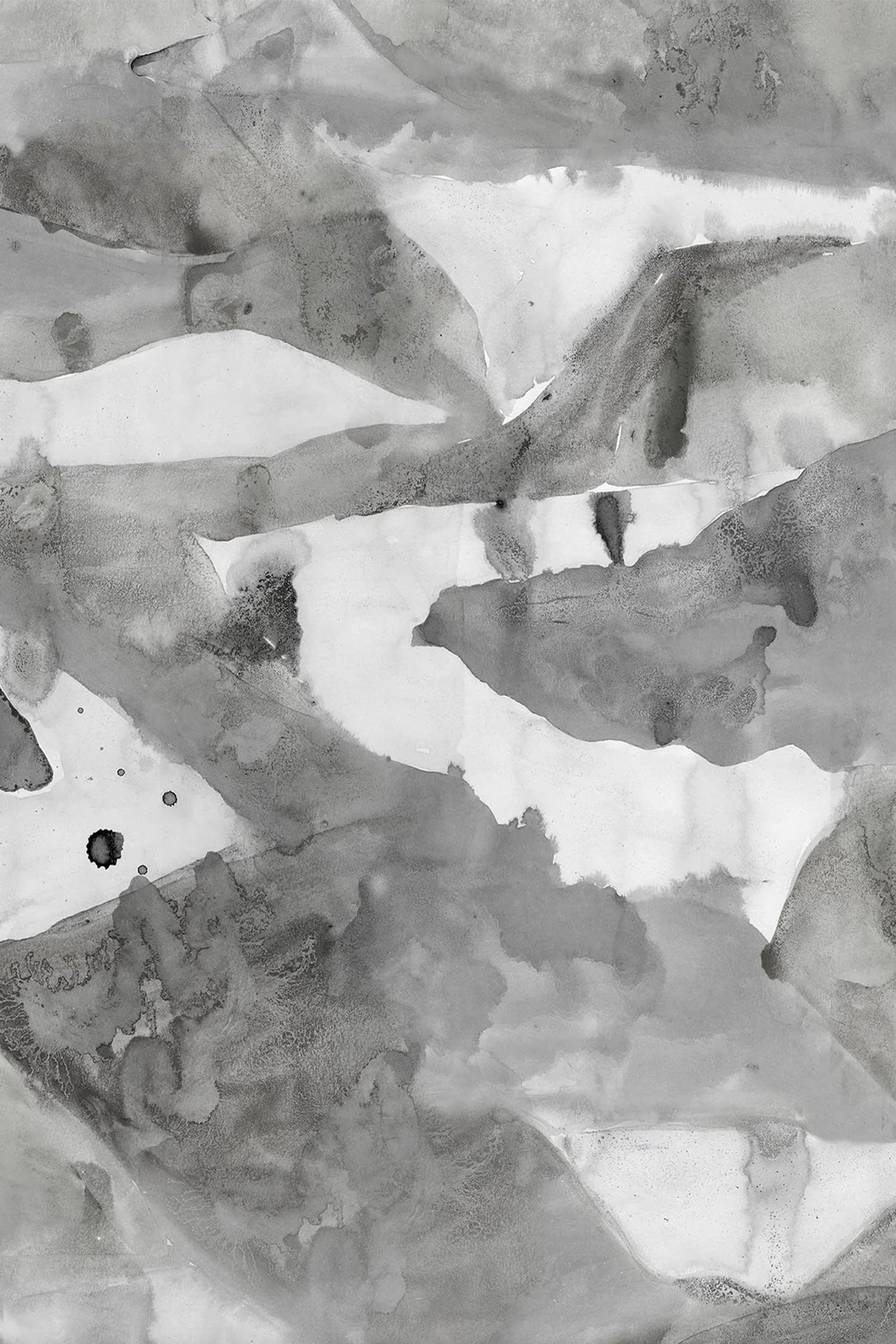 Wallpaper with abstract watercolor design in shades of grey