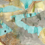 Wallpaper with abstract watercolor design in turquoise and brown