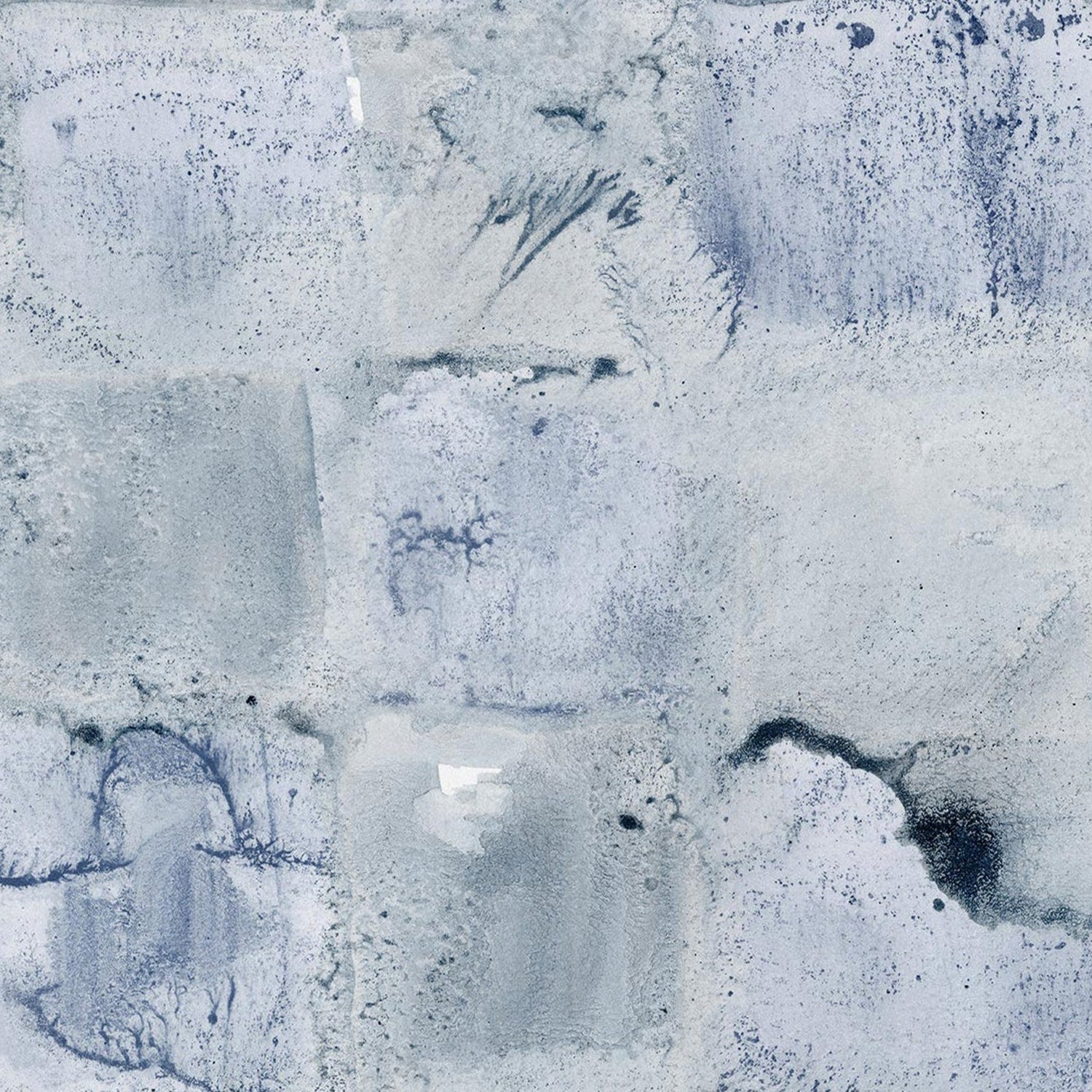 Wallpaper with watercolor check pattern in shades of blue