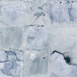 Wallpaper with watercolor check pattern in shades of blue