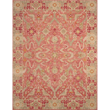 Decorative rug with intricate pattern on a plain background