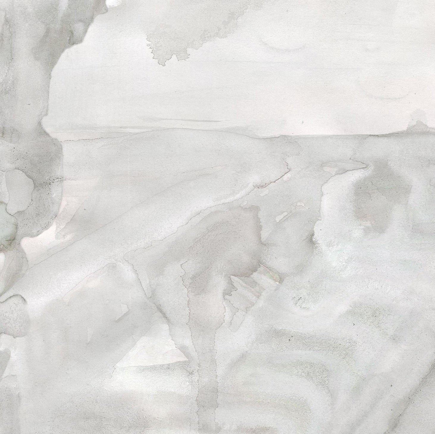 Detail of wallpaper in a watercolor painterly print in shades of gray and cream.