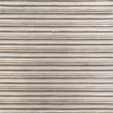 Textured carpet with horizontal loop and raised cut pile stripes in ivory.
