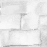 Detail of wallpaper in a watercolor grid print in shades of gray and white.