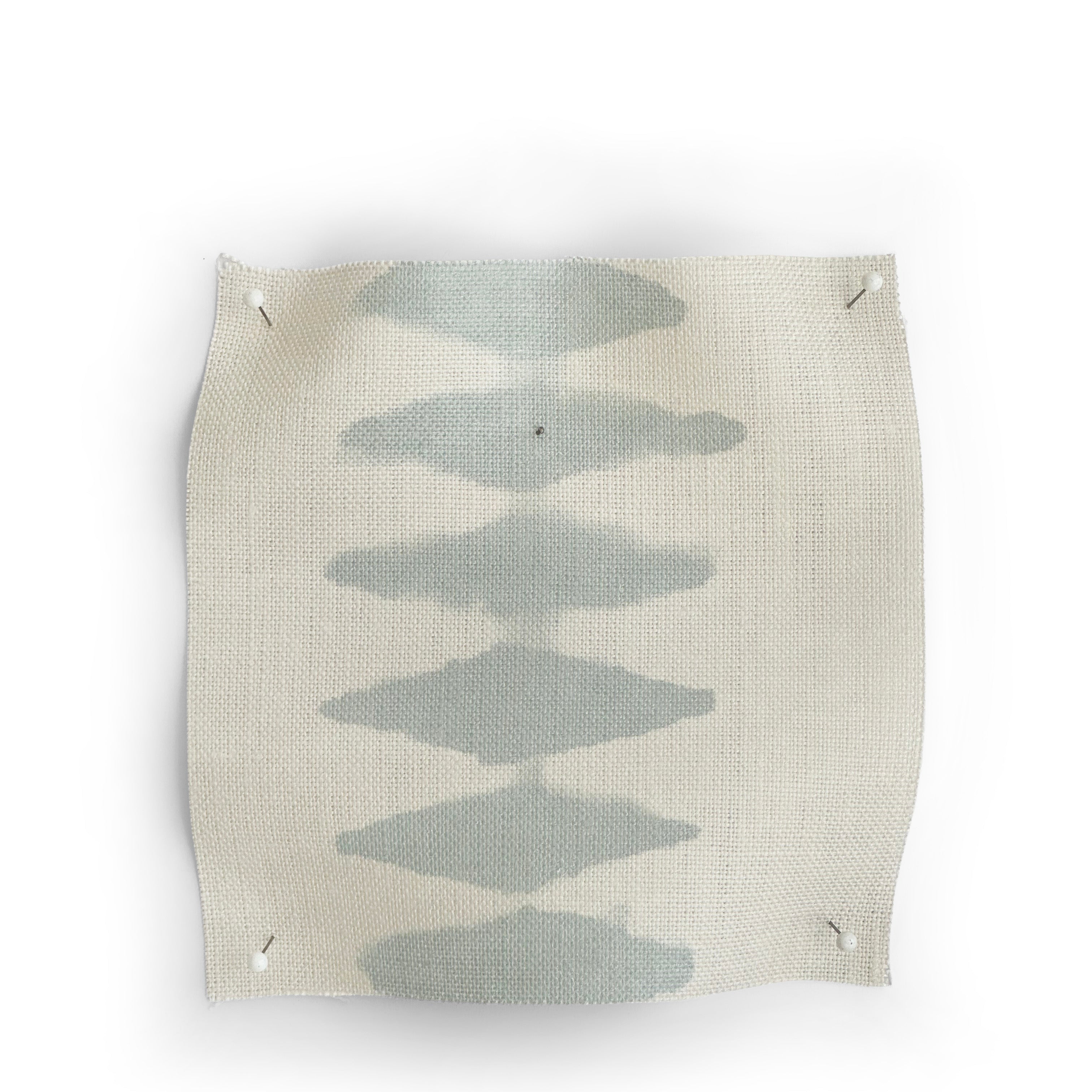 Textile with geometric pattern on a white background