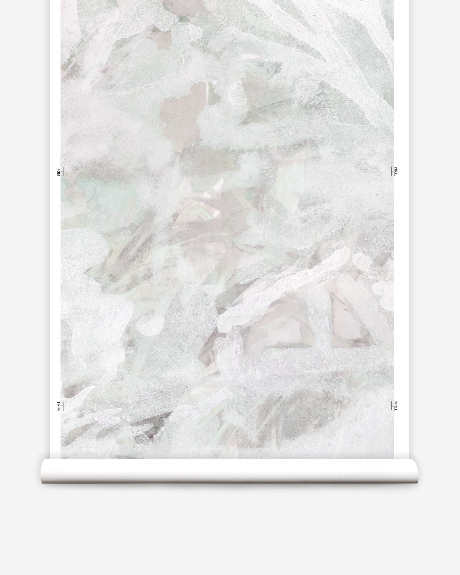 Wallpaper roll  with a leaf  pattern on a white background