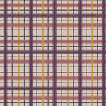 Scaled-out view of fabric in a squiggly check pattern in pink, purple and yellow on a light pink field.