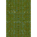 Artwork rendering of a handknotted rug in a dense geometric design in shades of a green and accents of yellow