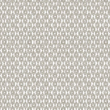 Detail of wallpaper in a geometric grid print in gray on a white field.