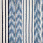 Broadloom carpet swatch in a herringbone striped pattern in a blue design