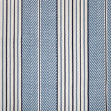 Broadloom carpet swatch in a herringbone striped pattern in a blue design