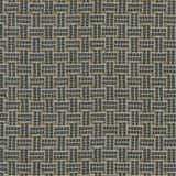 Embroidered fabric in a dashed basketweave design in sage green with yellow accents.