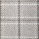 Wool broadloom carpet swatch in houndstooth plaid in shades of gray and white.
