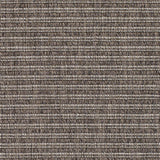 Outdoor broadloom carpet swatch in a dotted stripe pattern in cream on a mottled dark brown field.