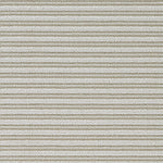 Outdoor broadloom carpet swatch in a dotted stripe pattern in tan on a mottled blue-gray field.