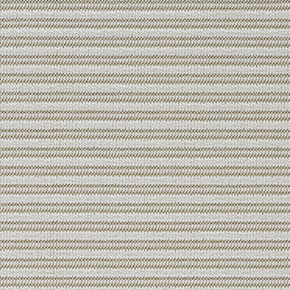 Outdoor broadloom carpet swatch in a dotted stripe pattern in tan on a mottled blue-gray field.