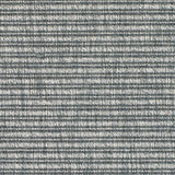 Outdoor broadloom carpet swatch in a dotted stripe pattern in navy on a mottled blue-gray field.