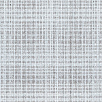 Wool broadloom carpet swatch in a woven plaid pattern in silver and gray.