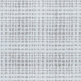 Wool broadloom carpet swatch in a woven plaid pattern in silver and gray.